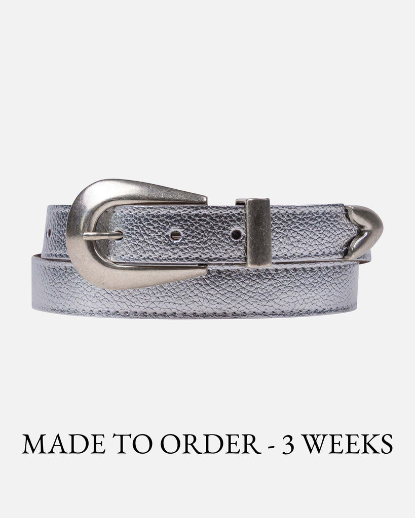 MADE TO ORDER Alara│Western Leather Belt with Metal Tip Detail