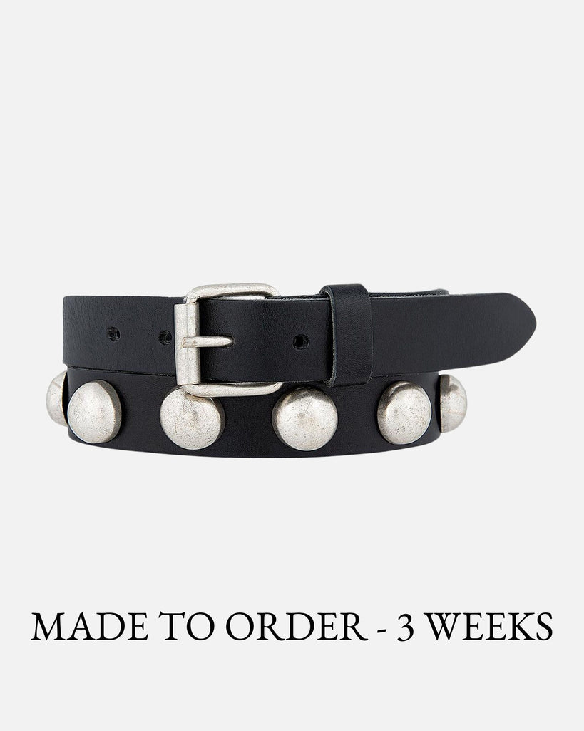PREORDER Pearl | Leather Studded Statement Belt with Large Circle Studs