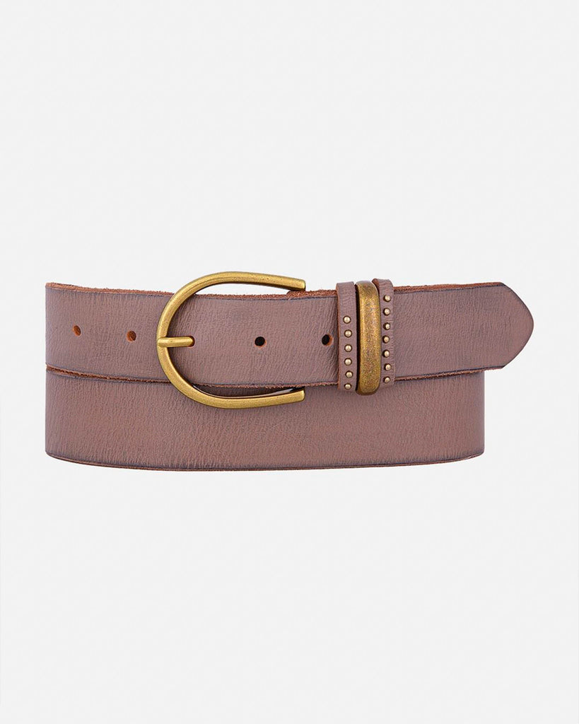 Norine | Classic Leather Belt with Adorned Metal Keeper