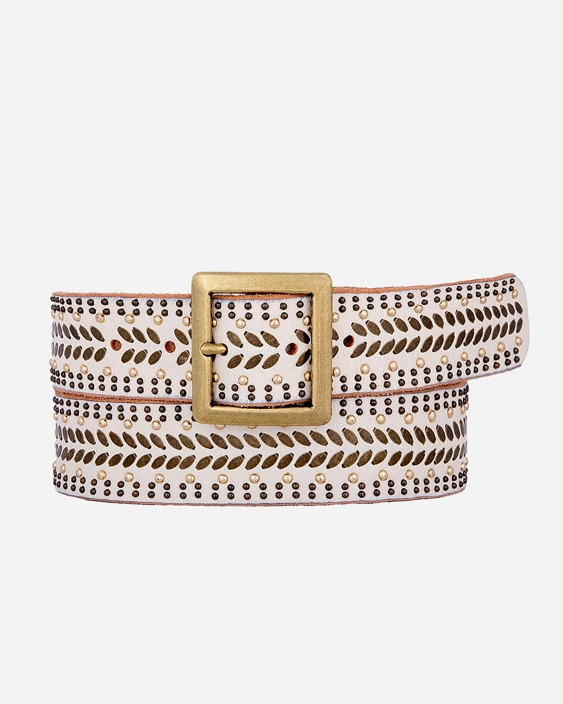 Ezra | Studded Leather Belt with Square Buckle