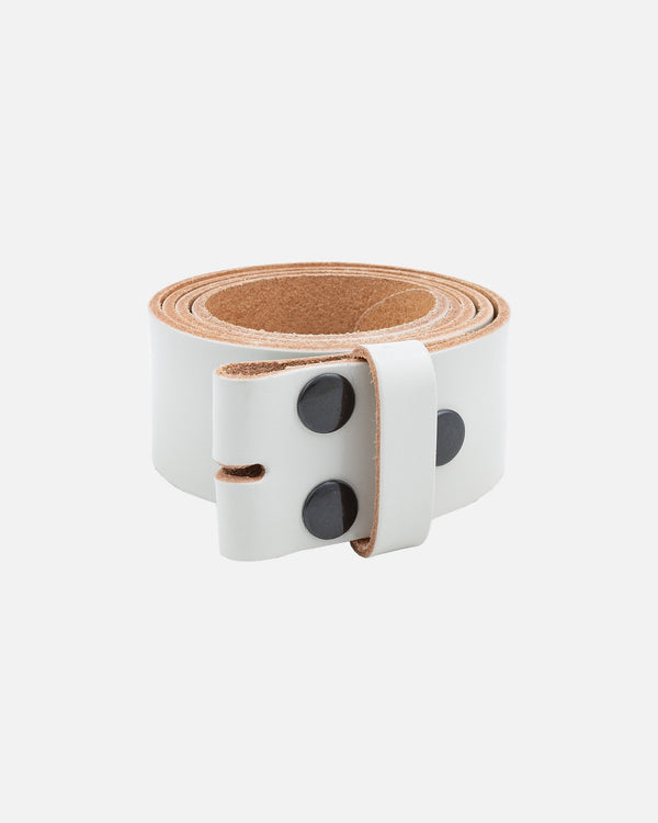 Mia | Off White Smooth Leather Belt Strap