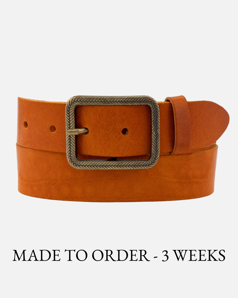 PREORDER Hedy | Vintage Gold Buckle Leather Belt
