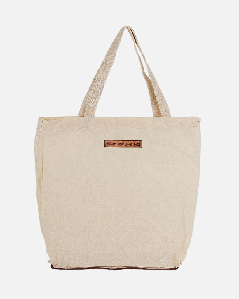 AMS | Leather Cotton Tote Shopping Bag