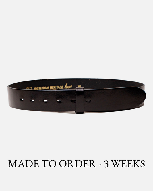 Mia | Black Smooth Leather Belt Strap