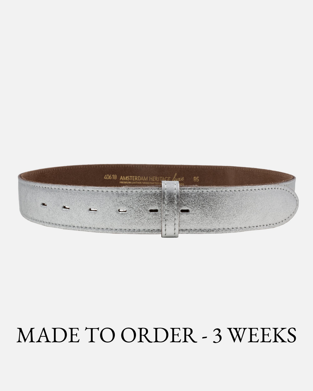 Marcella | Silver Metallic Leather Belt Strap