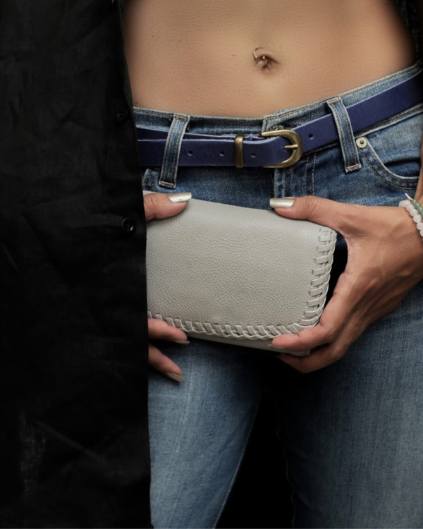 Fleur | Woven Accent Leather Continental Wallet