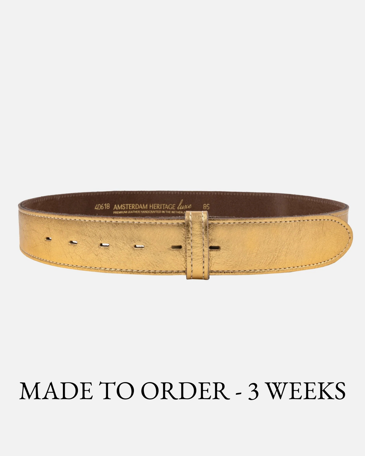 Marcella | Gold Metallic Leather Belt Strap